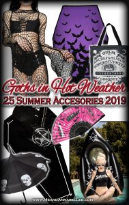 25 Must Have Gothic Beach Accessories 2019 | Beach Towels, Swimsuit Cover Ups, Beach Bags, Umbrellas, and even Pool Floats!... Ouija, Coffins, Pentagrams, Bats, Skulls, Dracula, and more! | Me and Annabel Lee Blog