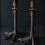 Create these Gothic Antique Bird Feet Candlesticks from resin Halloween décor | Full tutorial on how to make fake Halloween decorations look like real home decor by adding a rusted antique finish | Me and Annabel Lee Blog