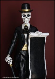 Victorian Gentleman Skeleton Chalkboard Sign and Figurine - How to transform a Halloween Decoration into year round Gothic Home Decor… Menu Board, Halloween Wedding Sign, To do List, and much more| Me and Annabel Lee Blog