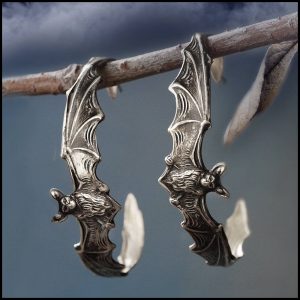 Bat Lover's Shopping & Gift Guide to celebrate Bat Appreciation Day | Elvira’s Silver Bat Hoop Earrings | Gothic Jewelry | Halloween | #standwithsmall Me and Annabel Lee