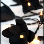 DIY Gothic Black Floral Lighted Garland | Egg Carton Flower Tutorial | Gothic or Halloween Wedding Reception Décor | String of Lights | Me and Annabel Lee