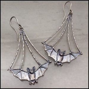 Bat Lover's Shopping & Gift Guide to celebrate Bat Appreciation Day | Flying Bat Earrings | Gothic Jewelry | Halloween | Support Small Business | Me and Annabel Lee