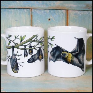 Bat Lover's Shopping & Gift Guide to celebrate Bat Appreciation Day | Fruit Bat Coffee Mug | Gothic Kitchen & Dining | Halloween | Support Small Business | Me and Annabel Lee