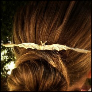 Bat Lover's Shopping & Gift Guide to celebrate Bat Appreciation Day | Large Gold Bat Hair Bobby Pin | Gothic Hair Accessories | Halloween | Support Small Business | Me and Annabel Lee