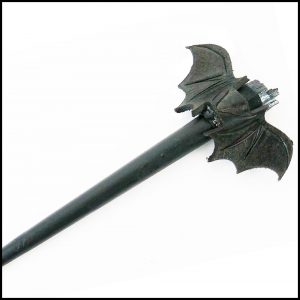 Bat Lover's Shopping & Gift Guide to celebrate Bat Appreciation Day | Tourmaline (Quarry Stone) Bat Wings Hair Stick | Gothic Hair Accessories | Halloween | Support Small Business | Me and Annabel Lee