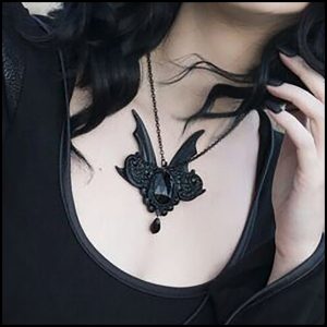 Bat Lover's Shopping & Gift Guide to celebrate Bat Appreciation Day | Black Bat Wings Fantasy Vampire Necklace | Gothic Jewelry | Halloween | #standwithsmall Me and Annabel Lee