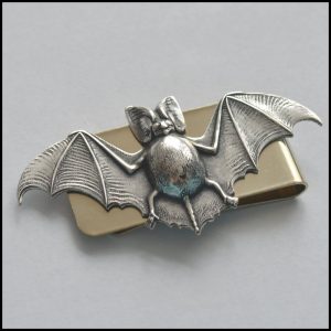 Bat Lover's Shopping & Gift Guide to celebrate Bat Appreciation Day | Brushed Metal Bat Money Clip | Gothic Fashion Accessories and jewelry | Halloween | Support Small Business | Me and Annabel Lee