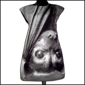 Bat Lover's Shopping & Gift Guide to celebrate Bat Appreciation Day | Cap Sleeve Dress with Large Photograph Image of a Bat| Gothic Apparel | Support Small Business | Me and Annabel Lee