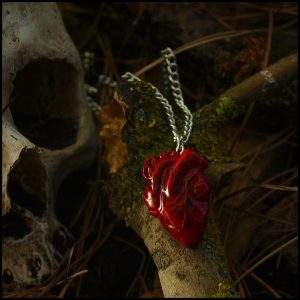 Valentine Gift Guide - Dark, Curious, Gothic Valentine's Day and Anti Valentine gift ideas for him and for her | Red Anatomical Heart Pendant | Human Anatomy | Creepy Jewelry | Oddity | Handmade Gifts | Me and Annabel Lee