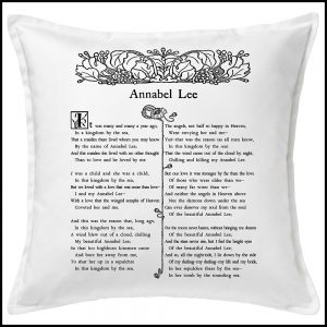 Valentine Gift Guide - Dark, Curious, Gothic Valentine's Day and Anti Valentine gift ideas for him and for her | Annabel Lee Pillow Cover | Edgar Allan Poe | Gothic Poetry | Me and Annabel Lee