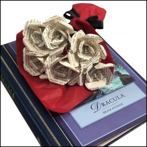 Valentine Gift Guide - Dark, Curious, Gothic Valentine's Day and Anti Valentine gift ideas for him and for her | Bram Stoker Dracula Paper Roses Bouquet | Book Pages Paper Flowers | Horror | Wedding | Gothic Romance | Me and Annabel Lee
