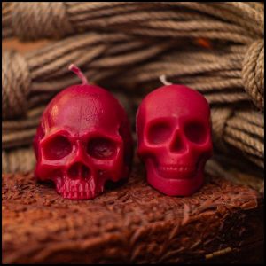 Valentine Gift Guide - Dark, Curious, Gothic Valentine's Day and Anti Valentine gift ideas for him and for her | Red Wax Play Skulls | Wax Play Candle | Erotic | Adult Toys | Kinky Valentine | Fetish | Me and Annabel Lee